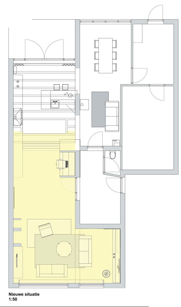 Hoe richt een L-vormige kamer Doret interieurarchitecten bni